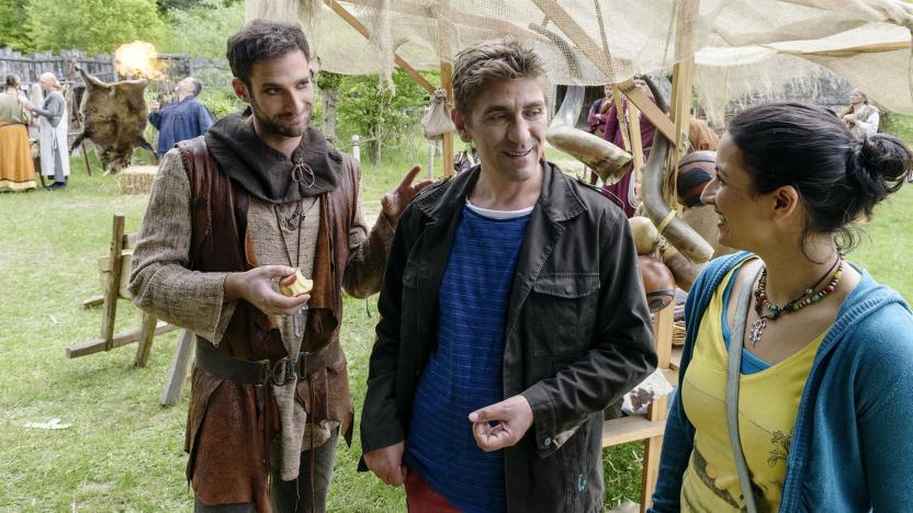 Marcius, Fritz und Yasemin auf dem Mittelalterfest